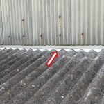 台風の雨漏り修理　古いスレート屋根の工場・面戸追加工事【愛知県半田市】